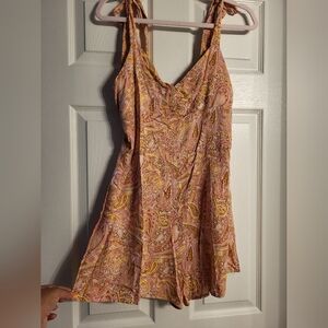 Forever 21 Pink and Yellow Paisley Mini Dress